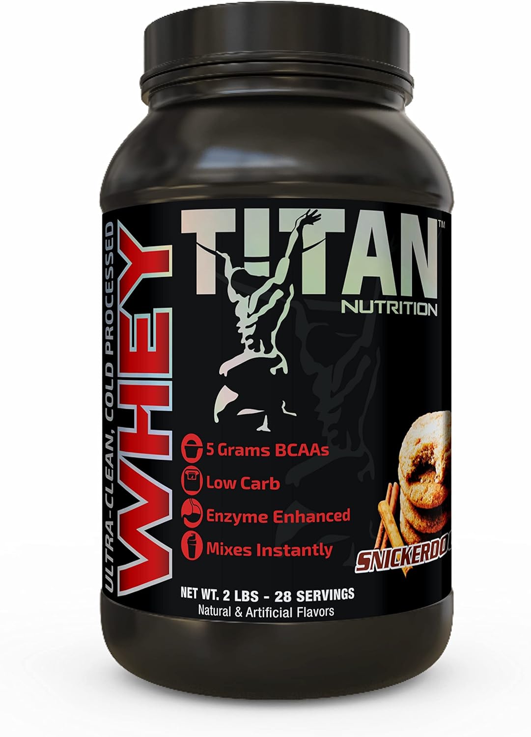 Titan Nutrition Titan Whey Protein Powder - 23g Protein, BCAAs, Digestive Enzymes - Supports Lean Muscle & Digestion - 2lb Snickerdoodle