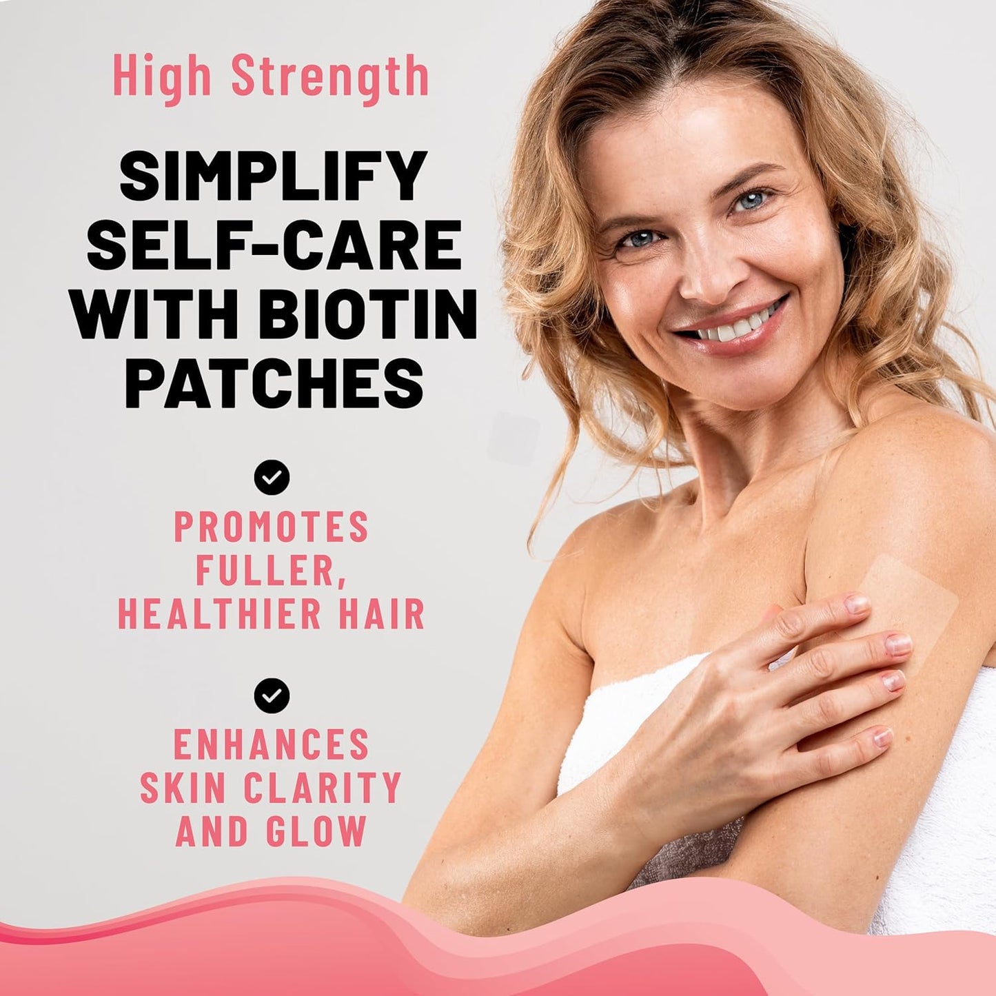 TOLEVITA Biotin Patches - 36 Count | 7.5 mg Biotin with Vitamins & Minerals | Promotes Hair, Nails, Skin Health | Convenient for Beauty & Active Life