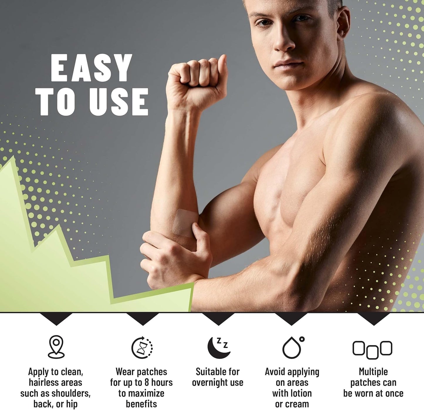 TOLEVITA Vitamin C Muscle Recovery Patches - 36 Count for Post-Workout Support, Soothes and Refreshes, Easy-to-Use for Men and Women