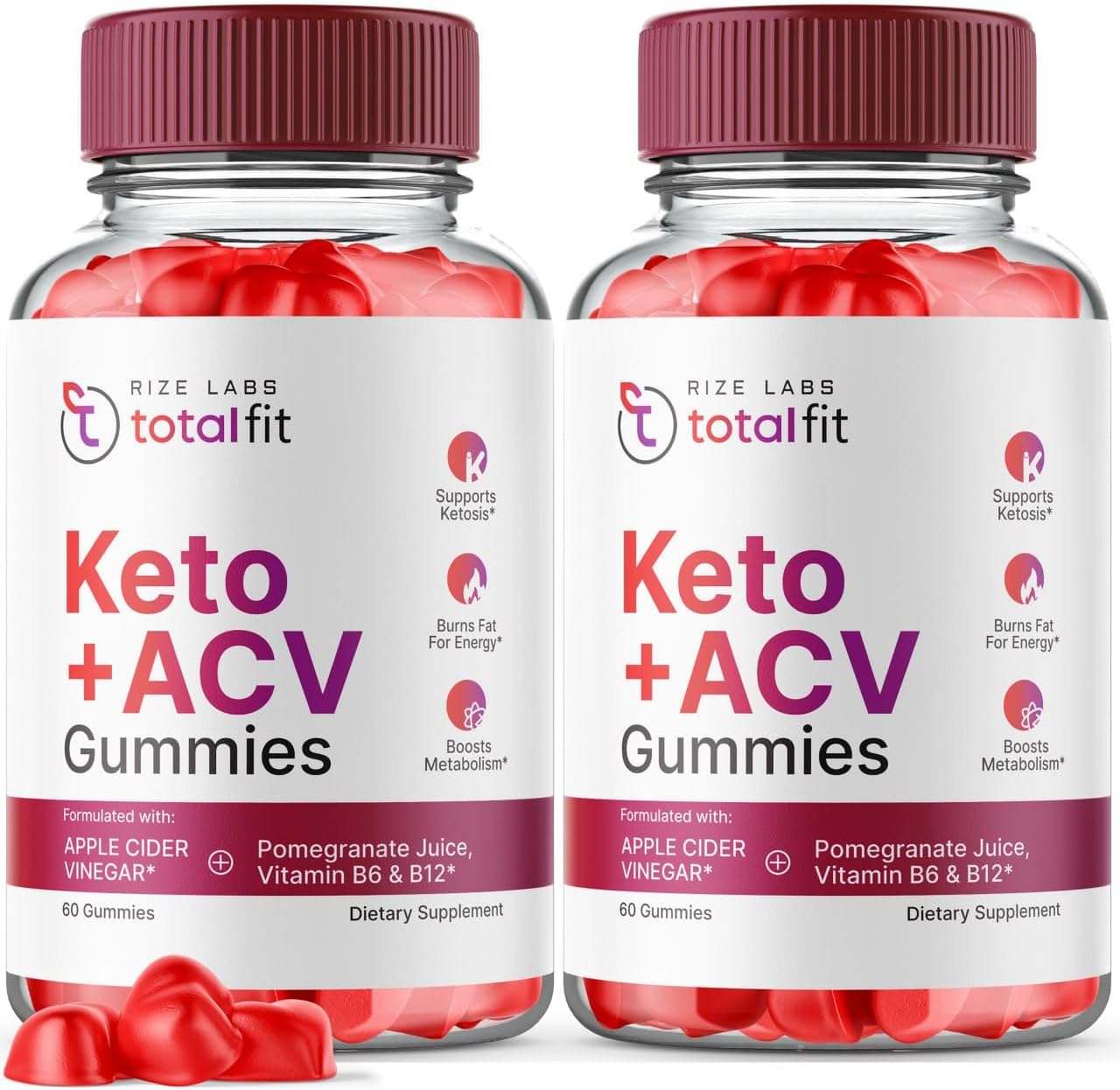 Total Fit Keto ACV Gummies for Advanced Slimming Formula - Pack of 2 (120 Gummies)