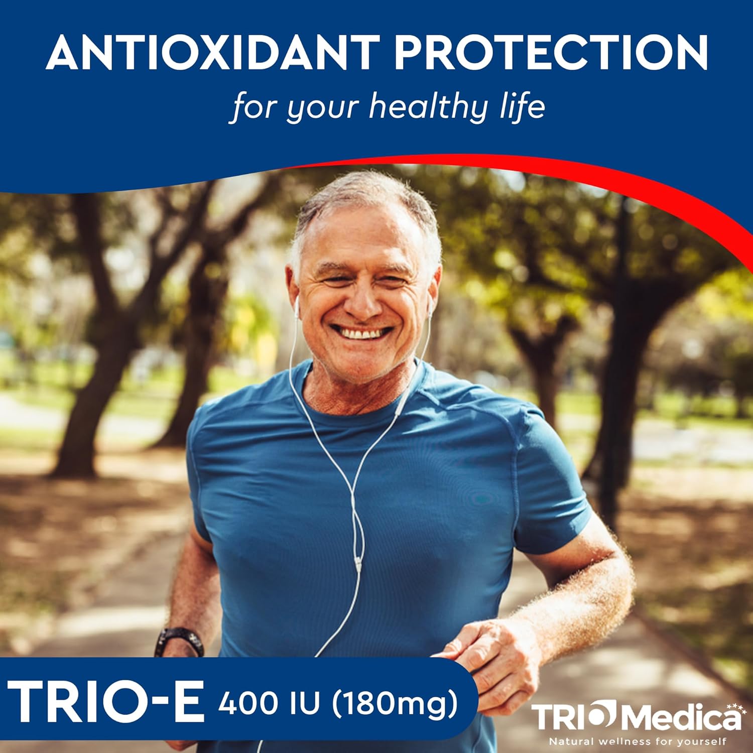 TRIOMEDICA Trio-E 400 IU dl-Alpha Vitamin E Softgels - Antioxidant & Immune Support Supplement, 60 Count