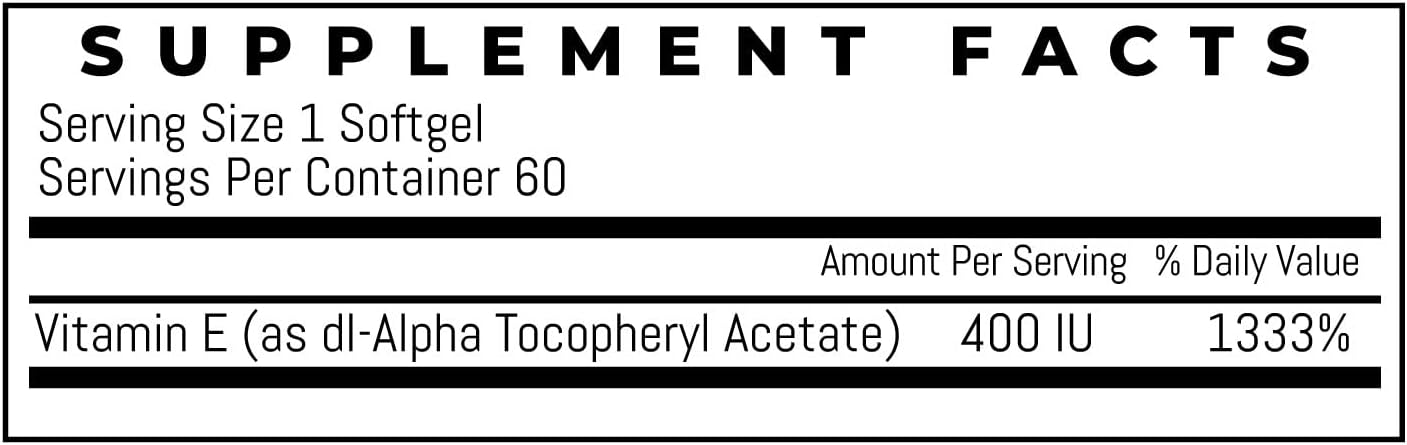 TRIOMEDICA Trio-E 400 IU dl-Alpha Vitamin E Softgels - Antioxidant & Immune Support Supplement, 60 Count
