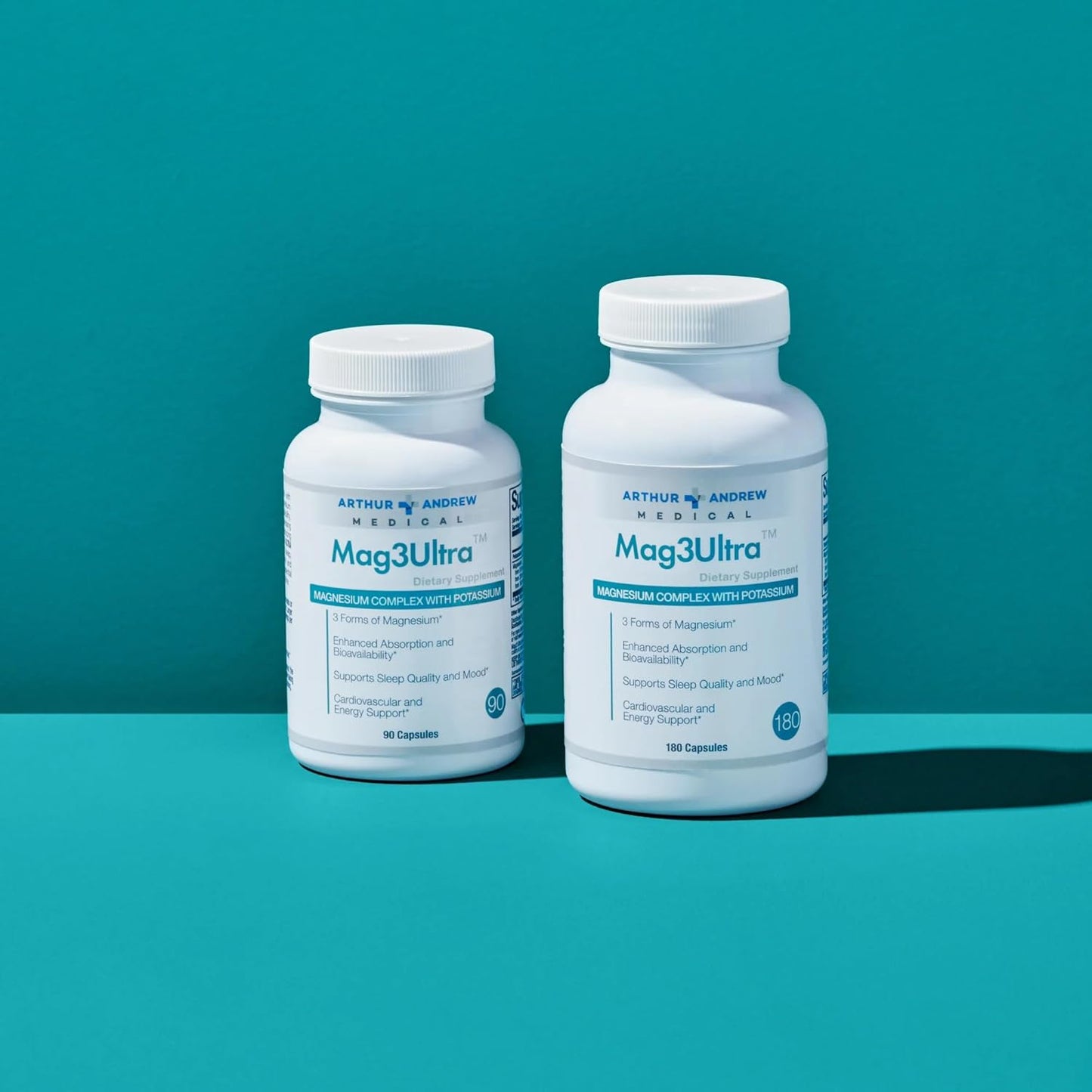 Triple Magnesium Supplement for Muscle, Stress, Mood, Nerve, Bone & Heart Support - 90 Capsules by Arthur Andrew Medical
