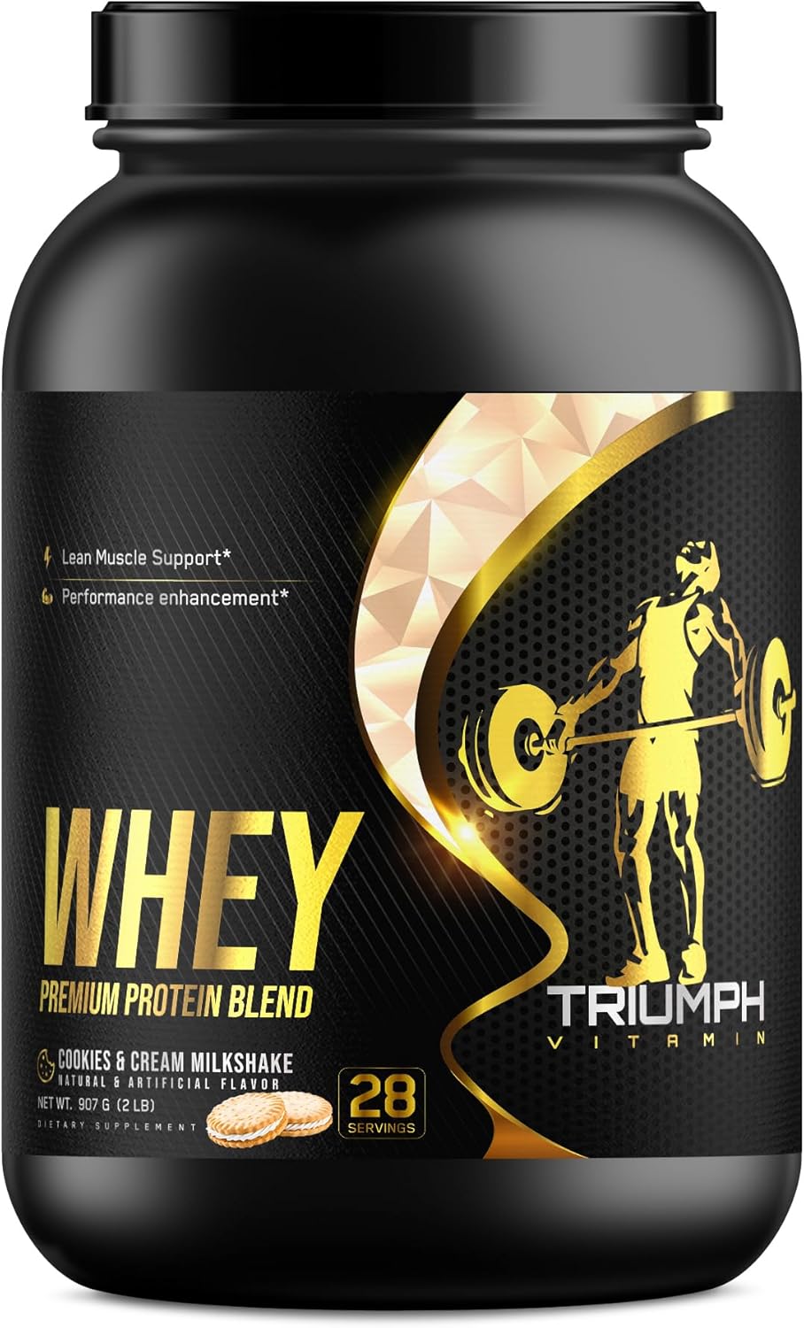 Triumph Vitamin Whey Protein Blend, Cookies & Cream Flavor, 28 Servings, 5 lbs - Premium Quality
