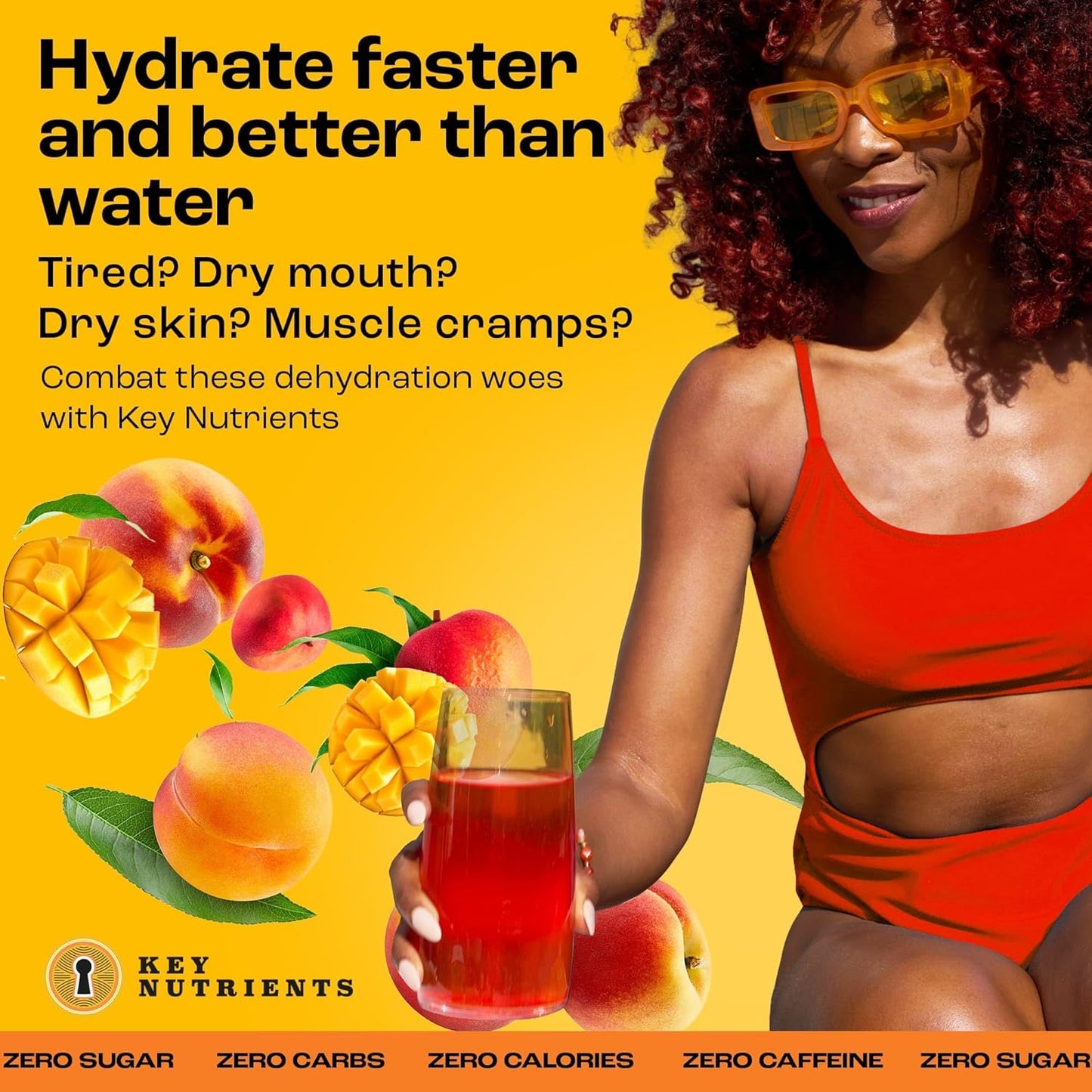 Tropical Peach Mango Electrolyte Powder Packets - 40 Pack for Post-Workout Recovery and Hydration - Travel-Friendly Hydration Supplement