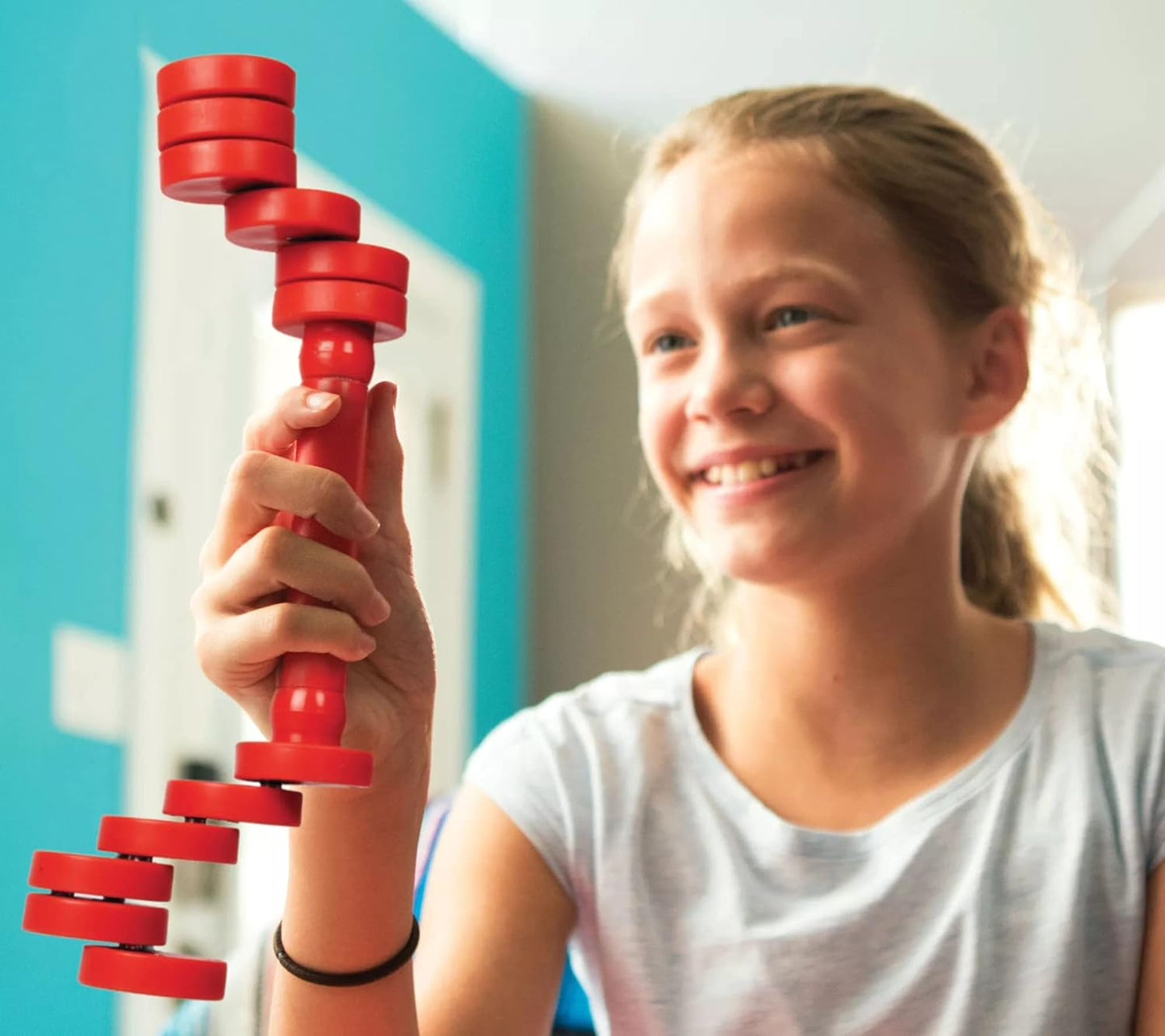 TrueBalance Mini Pro Hand-Held Balancer Game for Adults & Kids - Improve Coordination & Fine Motor Skills - Red