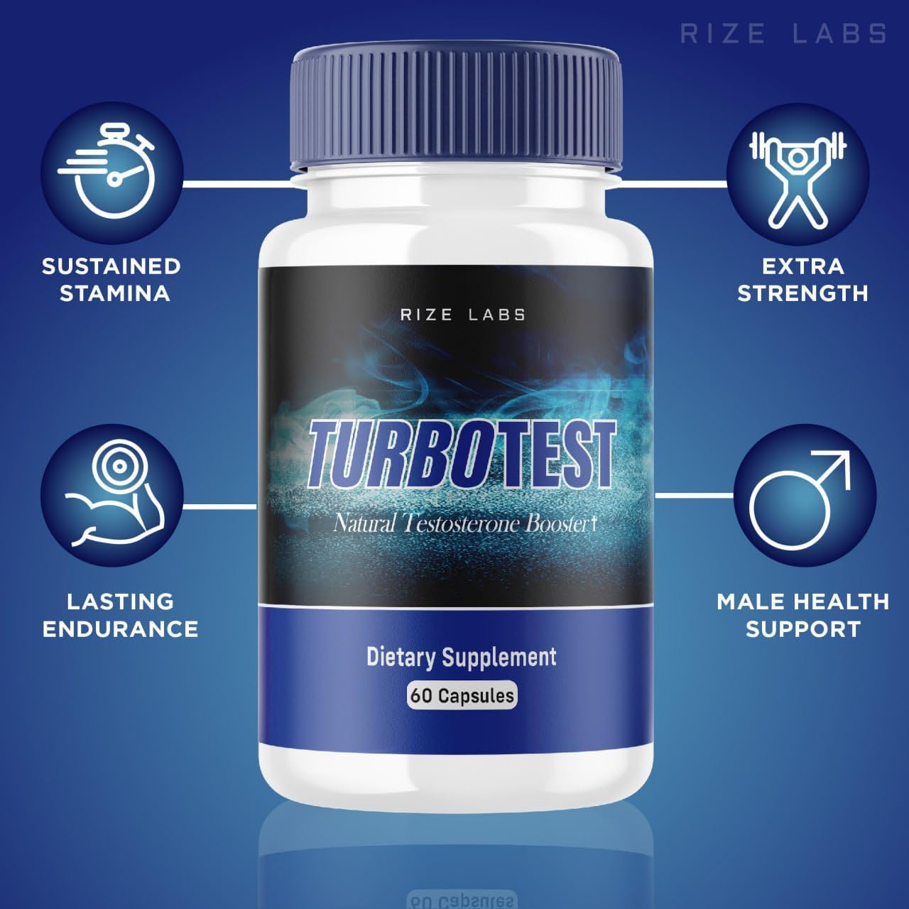 TurboTest Dietary Pills for Men - 2 Pack, Maximum Strength Formula - 120 Capsules