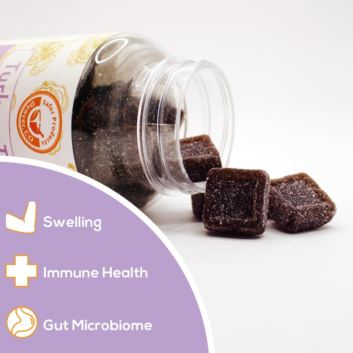 Turkey Tail Mushroom Gummies - Boost Immune Health & Gut Microbiome - Black Cherry Flavor - Vegan, Non-GMO - 120 Count