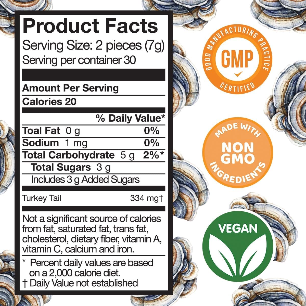 Turkey Tail Mushroom Gummies - Boost Immune Health & Gut Microbiome - Black Cherry Flavor - Vegan, Non-GMO - 120 Count