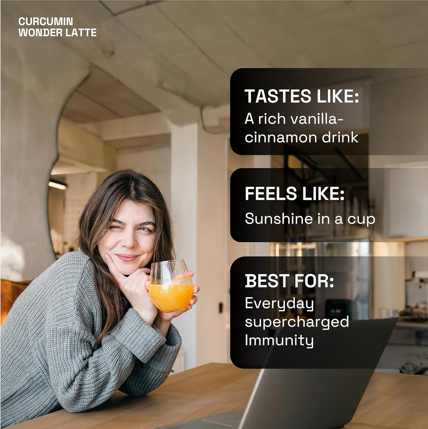 Turmeric Extract Latte with Natural Cinnamon Flavor | 15 Servings | Ace Blend Curcumin Wonder