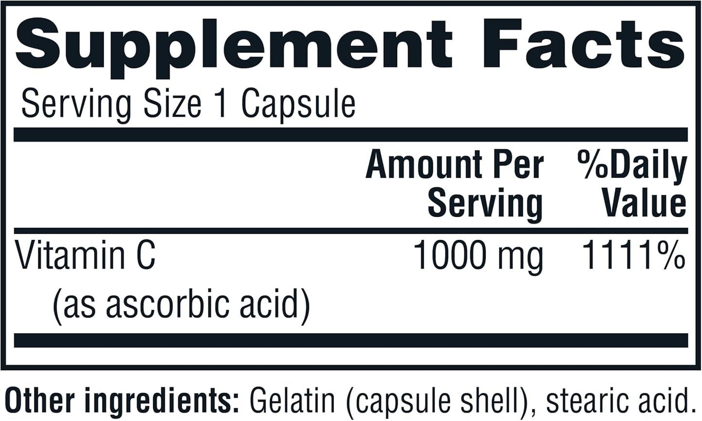 Twinlab C-1000 Vitamin C Capsules - Immune Support Supplement for Men & Women - 250 Count