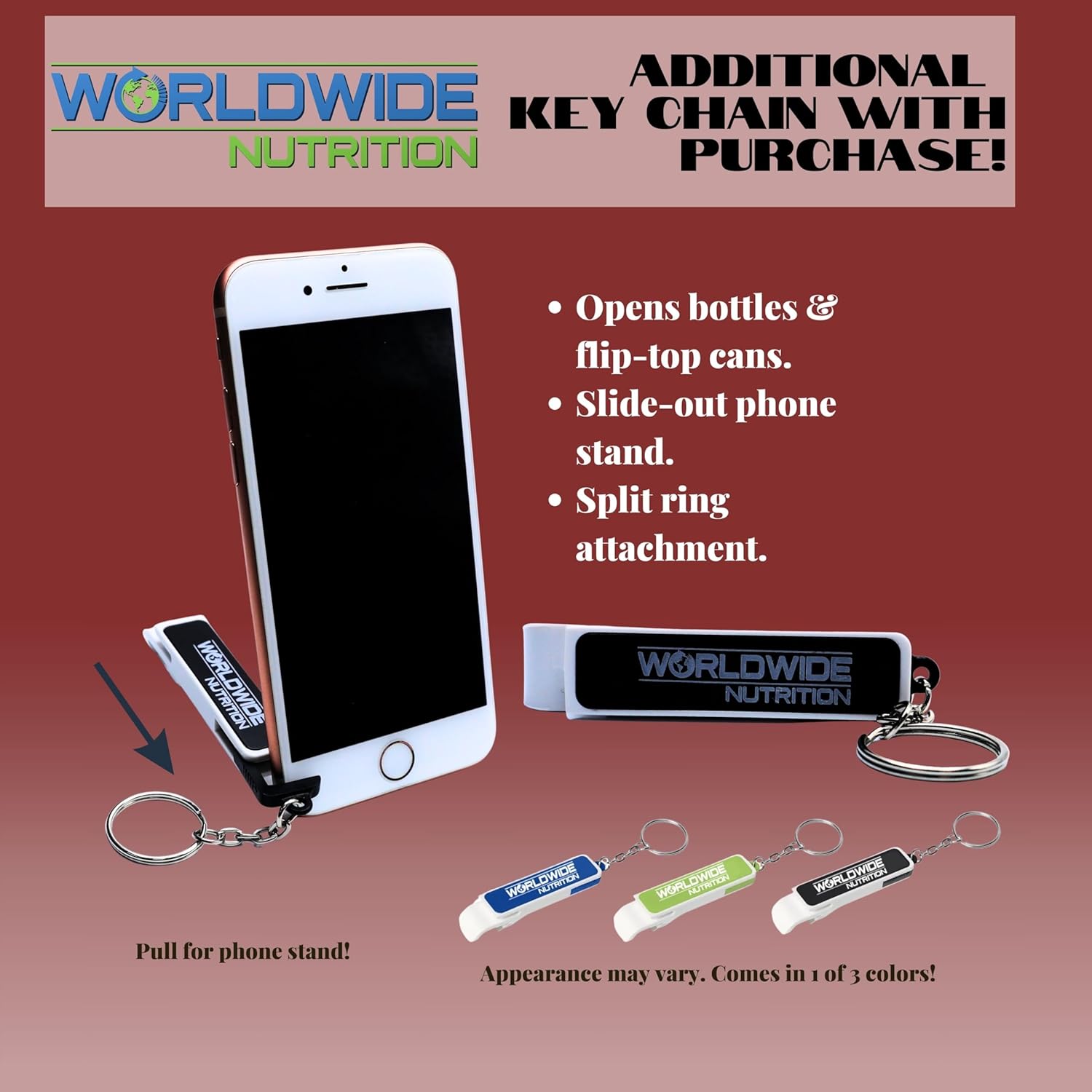 Twisted Cherry Flavored Nectar Whey Isolate Protein Powder Bundle - 2lbs Gluten-Free & Lactose-Free with Worldwide Nutrition Keychain