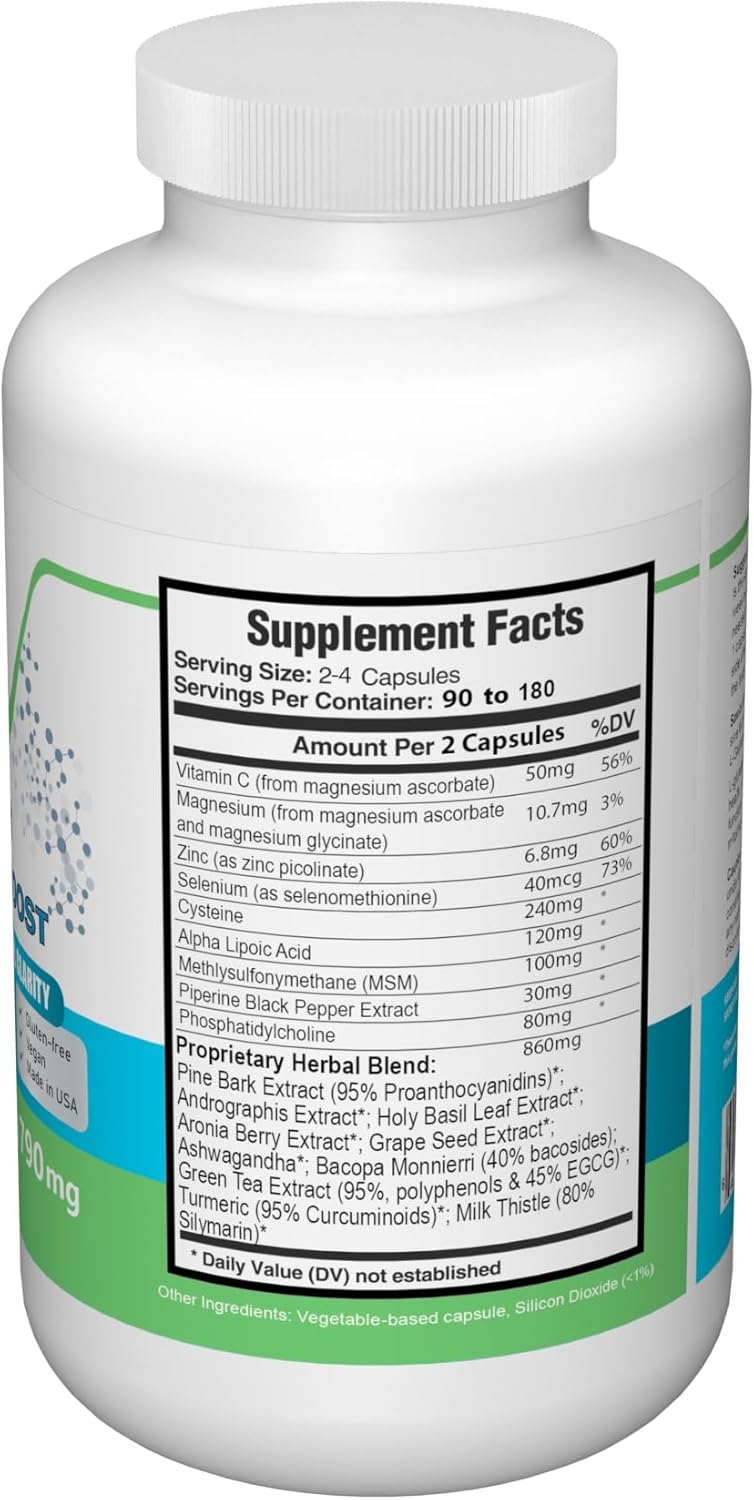 Ultra Glutathione Boost Supplement - L Glutathione with Herbal Extracts, Minerals, Vitamins, Antioxidants - 360 Capsules