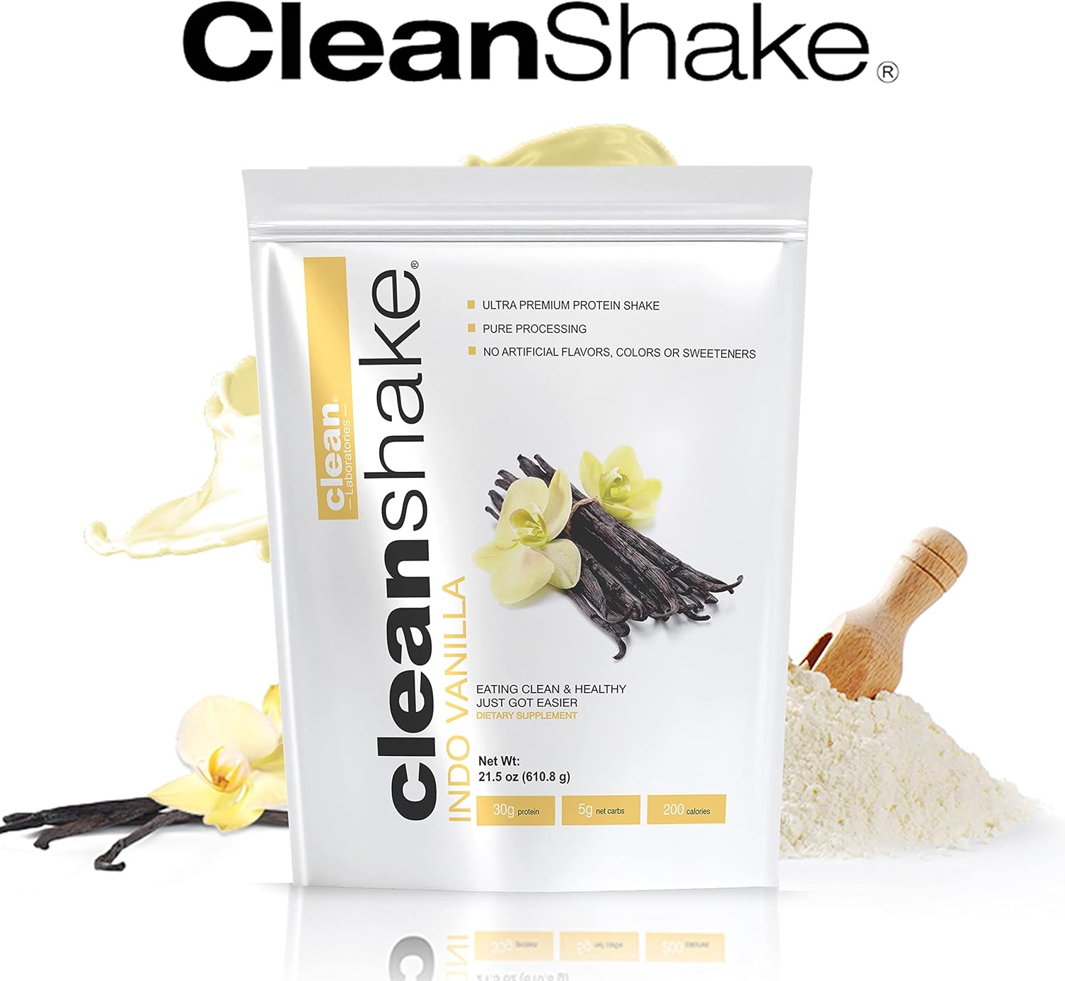 Ultra-Premium CleanShake Protein Powder Shake with Organic Ingredients, Vitamins, Minerals, and Grass Fed Whey Protein - Informed Protein Certified