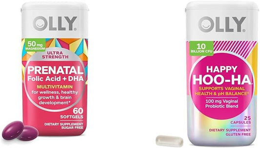Ultra Strength Prenatal Multivitamin Softgels with Probiotics for Women - Vaginal Health Support, 10 Billion CFU, Gluten Free - 25 Count
