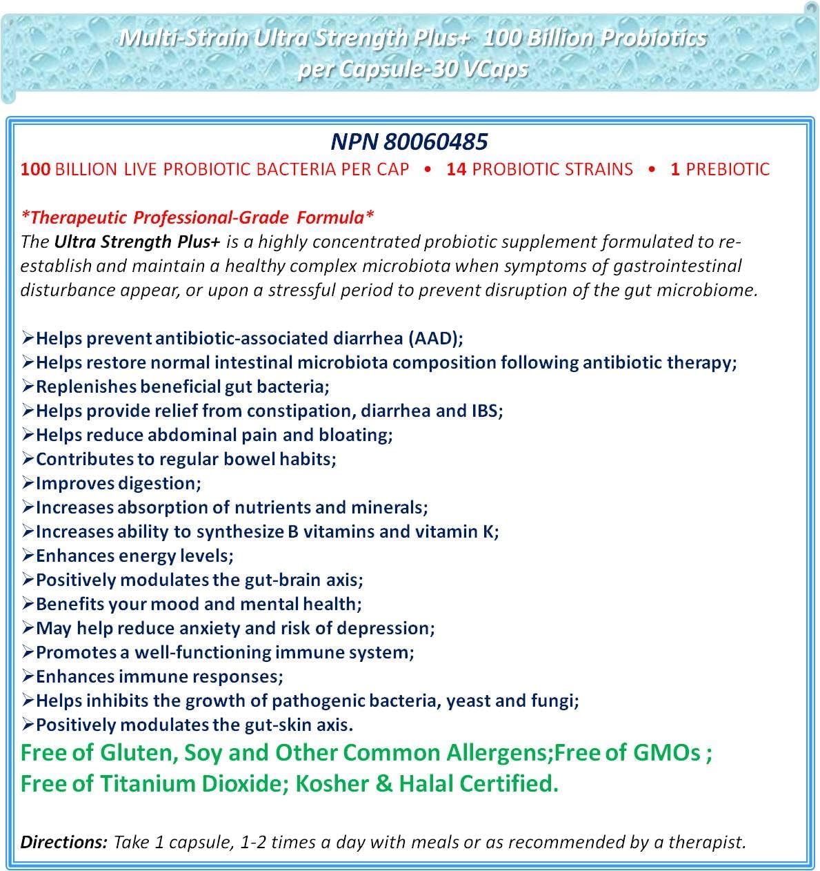 Ultra Strength Probiotics with 100 Billion CFUs - 30 Vegetarian Capsules by NOVA Probiotics