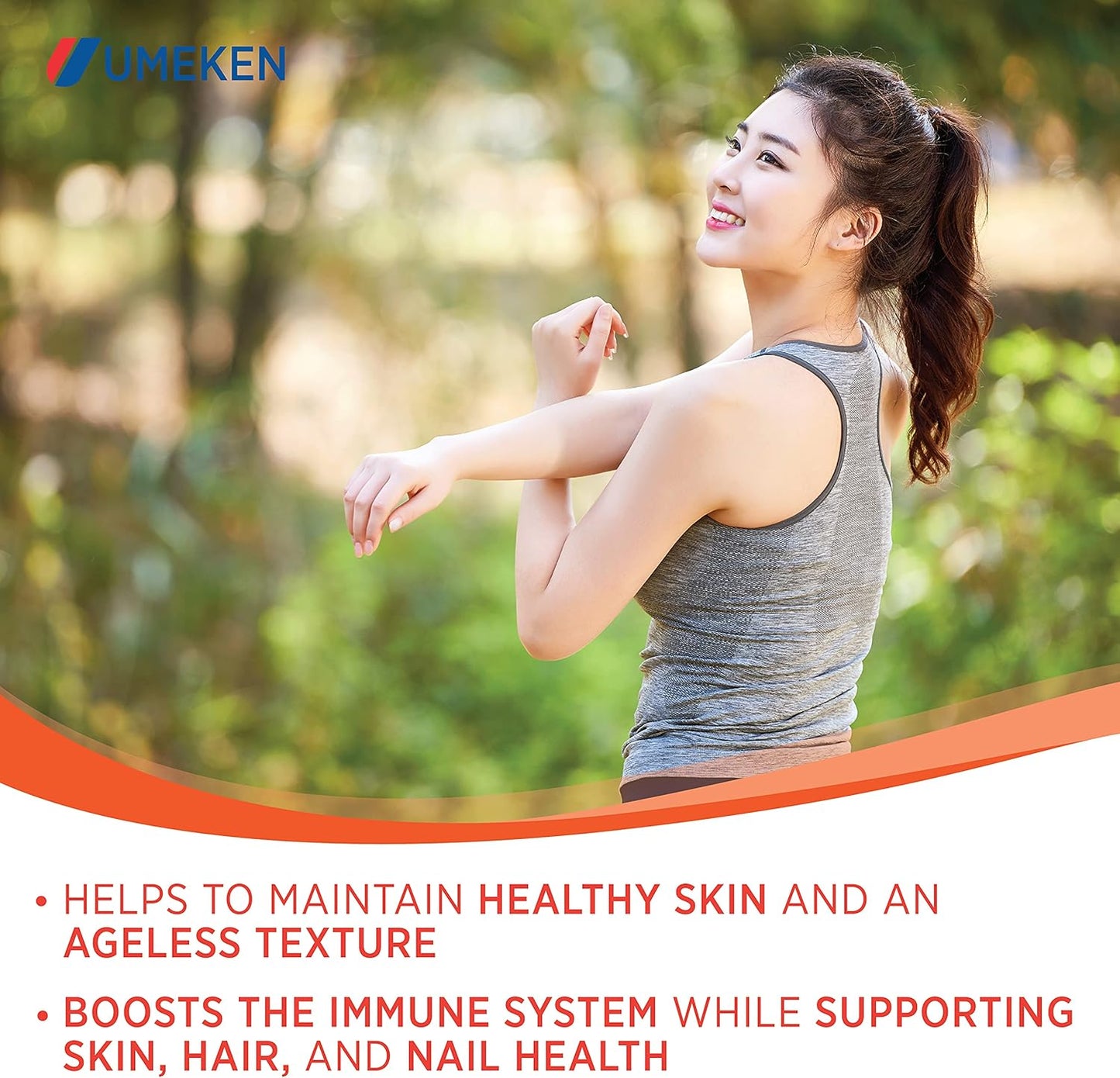 Umeken Elastin Beauty Powder Supplement with Collagen Peptides, Hyaluronic Acid, Vitamin C and Mangosteen Fruit for Women's Health - 1 Month Supply