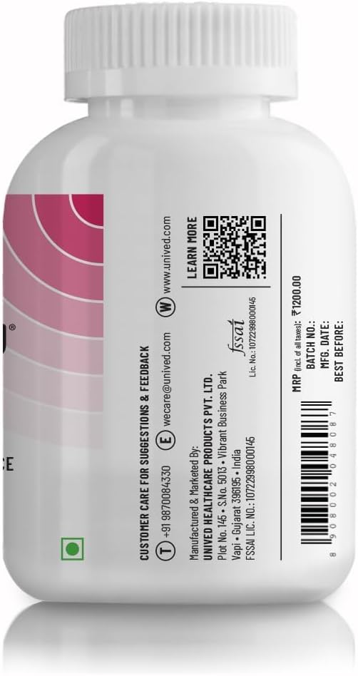 Uniived Red Yeast Rice Capsules - 1200mg per Serving, Heart Health & Cholesterol Support - 120 Count