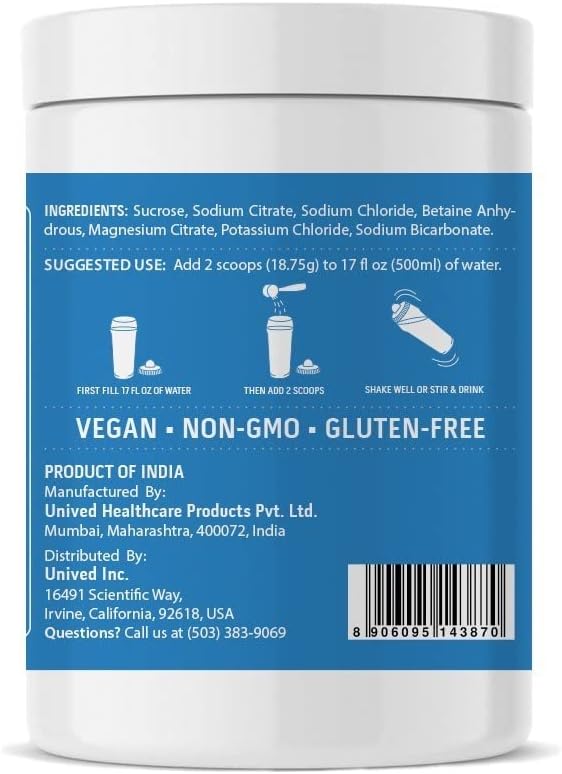 Unived Elite Hydration Mix: Electrolytes & Betaine for Optimal Hydration - Low Calorie - 16 Servings