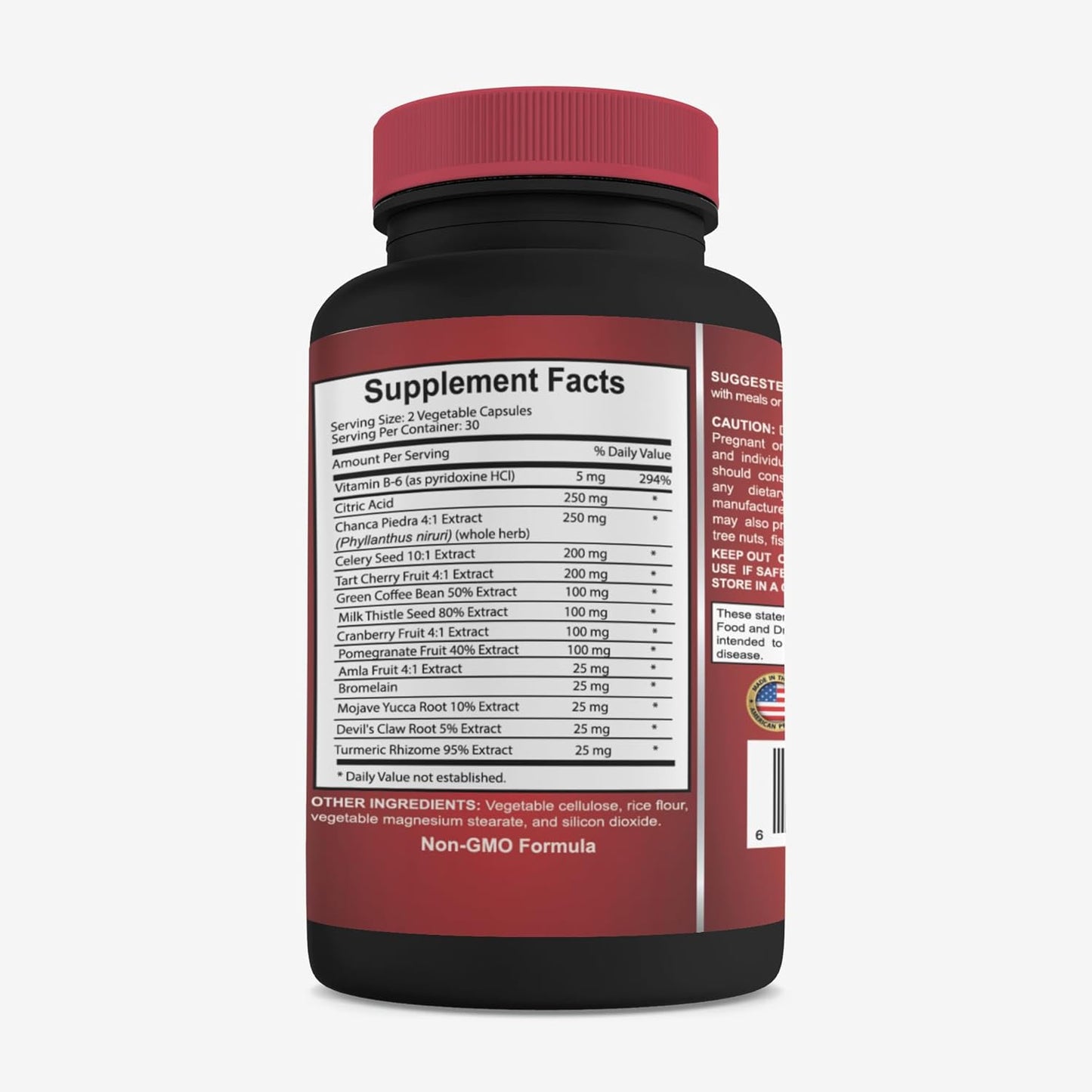 Uric Acid Complex Supplement - Promotes Healthy Uric Acid Levels with Citric Acid, Celery Seed, Pomegranate, Tart Cherry, Green Coffee Beans, Milk Thistle, Cranberry - 60 Capsules