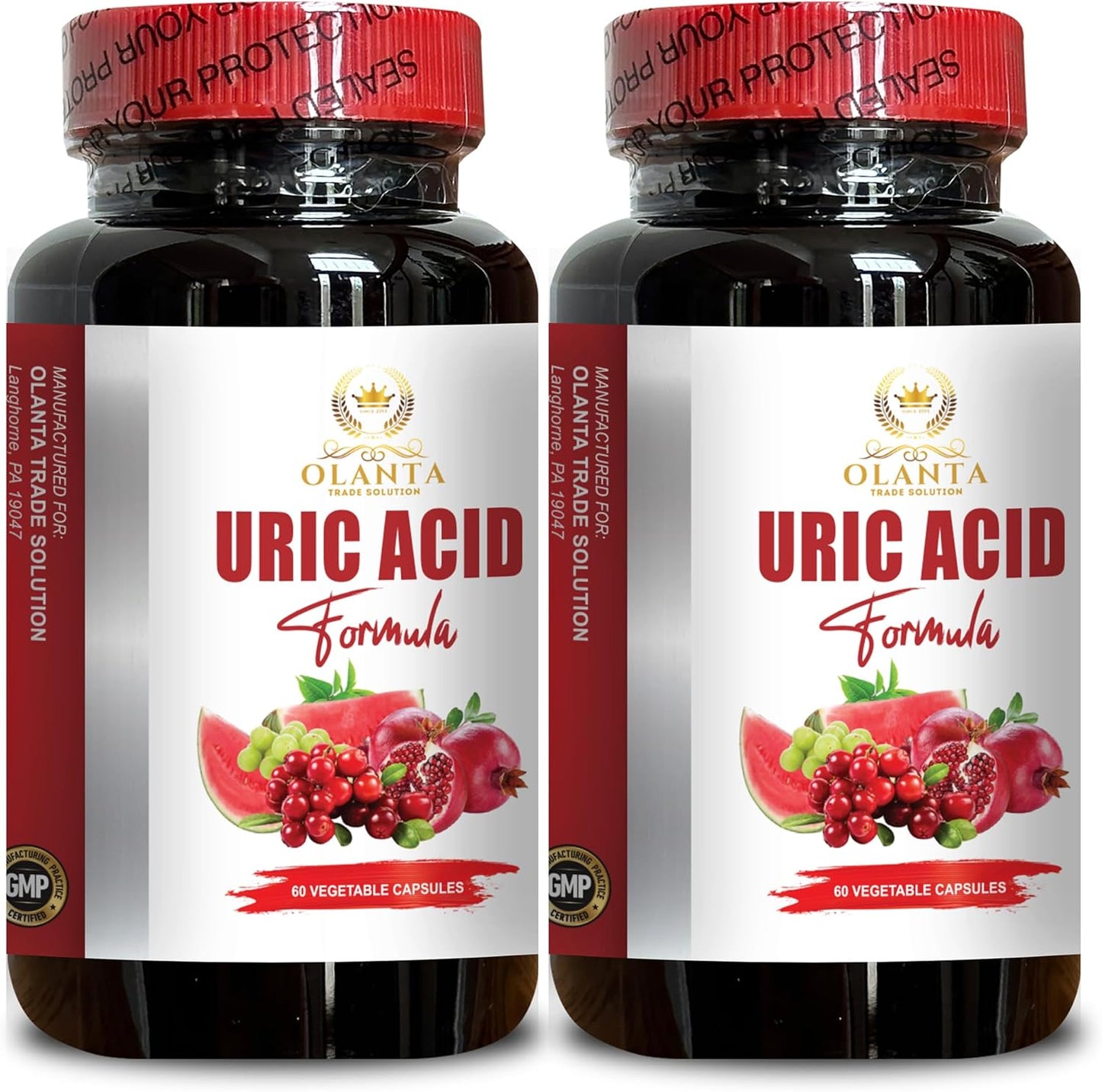 Uric Acid Support Supplement with Raw Tart Cherry Extract - 2 Bottles 120 Capsules, Antioxidant Rich Formula