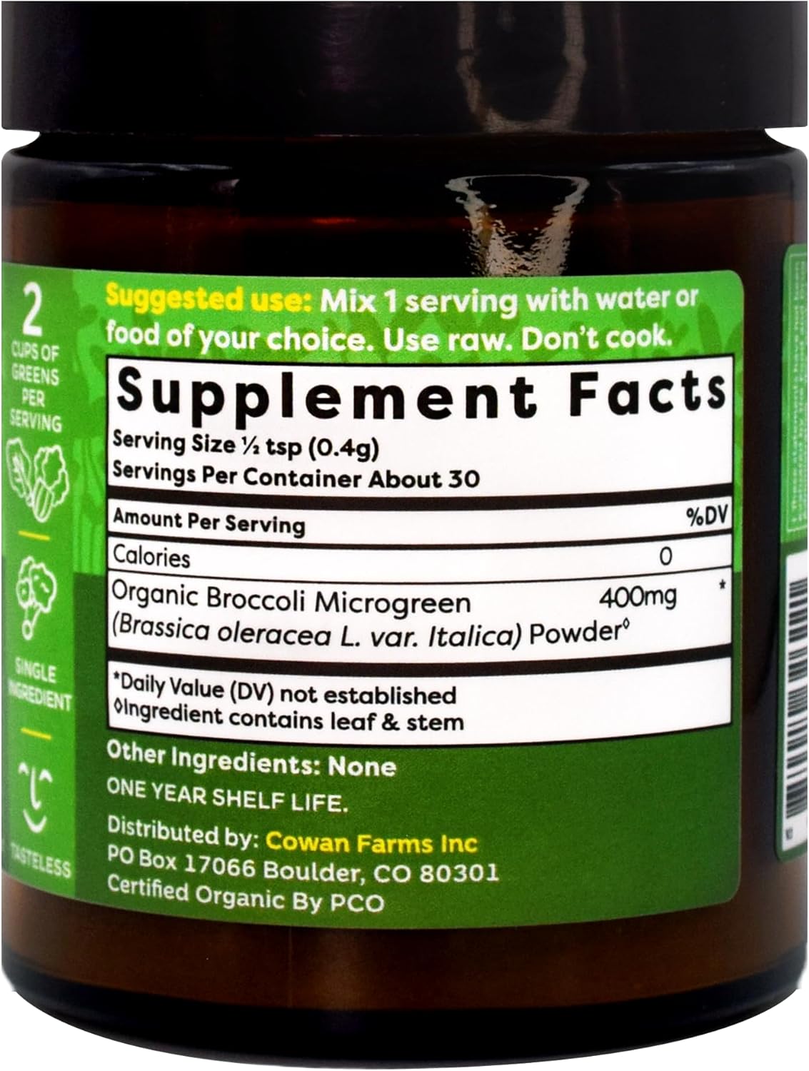 US Grown BeMicro Broccoli Microgreen Powder, Nutritional Booster, Nrf Activation - 30 Servings / 12g