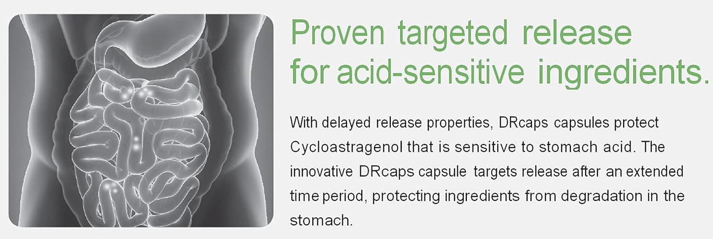USA Made 50mg 90caps Stomach Acid Protected Astragaloside IV 99% for Super-Absorption from Nature's Bliss