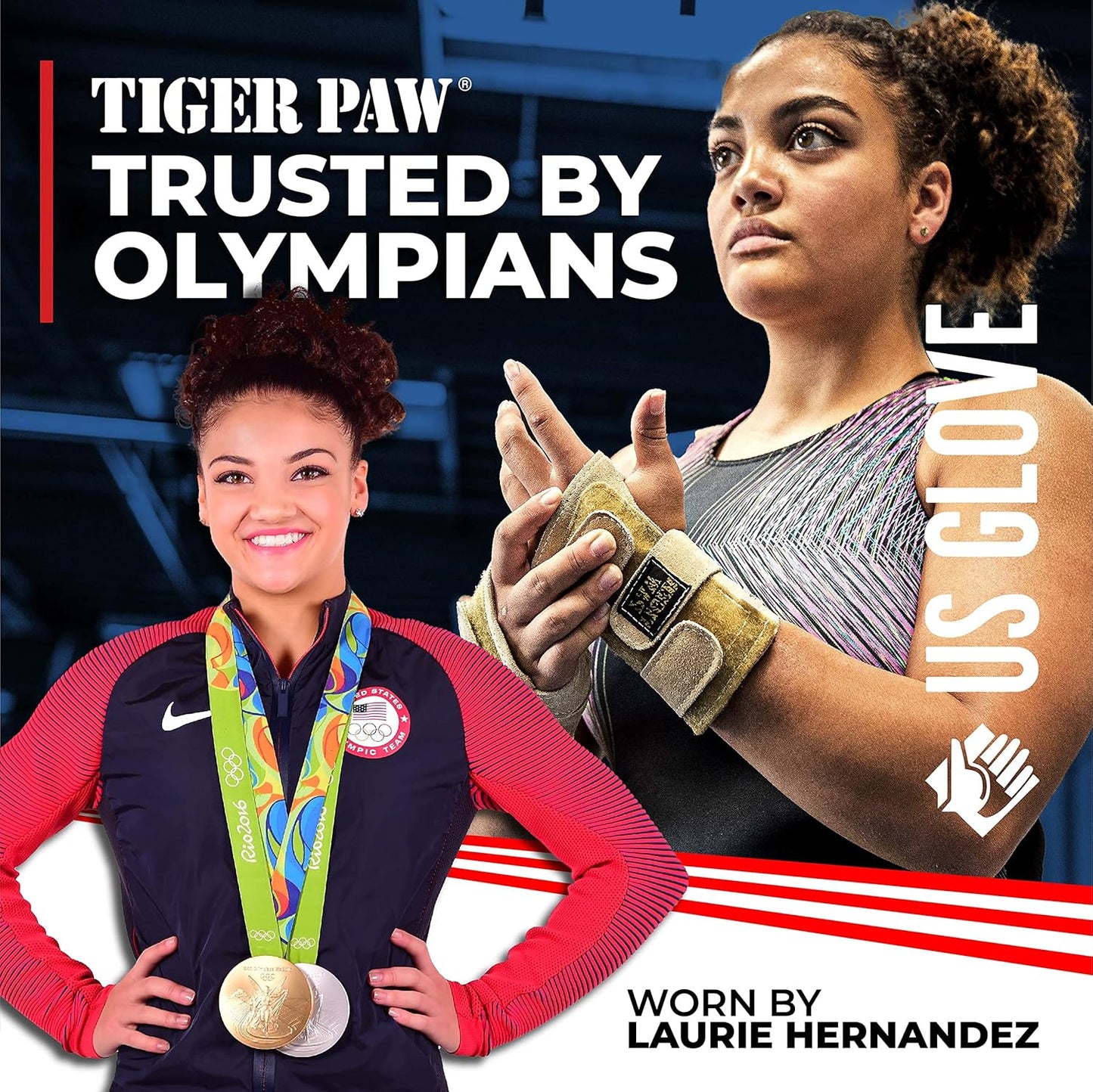 USA-Made Tiger Paw Gymnastics Wrist Supports - Competition-Grade Wrist Guards (Pair) for Gymnasts, Adjustable Hand Brace Wraps