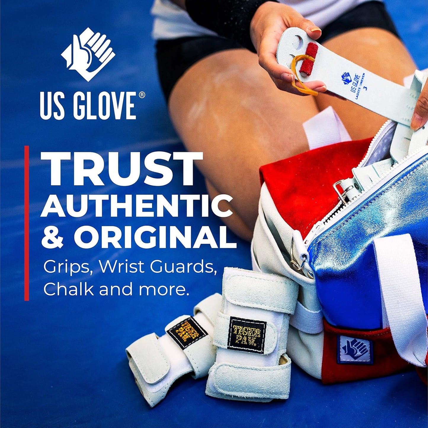 USA-Made Tiger Paw Gymnastics Wrist Supports - Competition-Grade Wrist Guards (Pair) for Gymnasts, Adjustable Hand Brace Wraps
