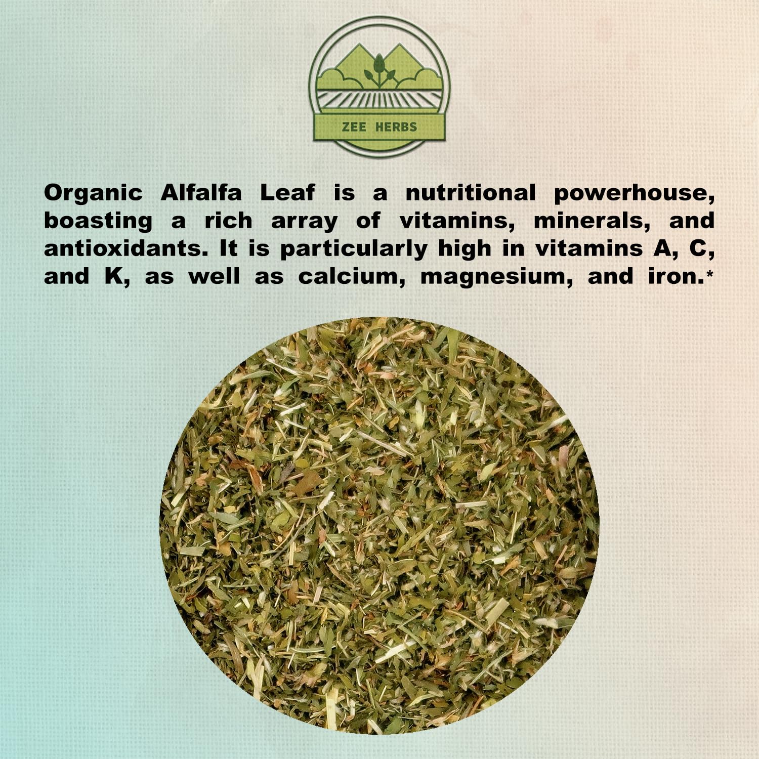USDA Certified Organic Alfalfa Leaf Tea - 4 oz (113g) - Premium Quality Medicago Sativa - Loose Leaf Herb Tea - Cut & Sifted Alfalfa Leaves