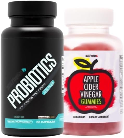 V Shred Sculpt Nation Probiotic and Apple Cider Vinegar Gummies Combo for Gut Health and Weight Management