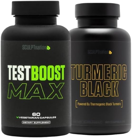 V Shred Test Boost Max and Turmeric Black Bundle - Sculpt Nation Supplement Stack