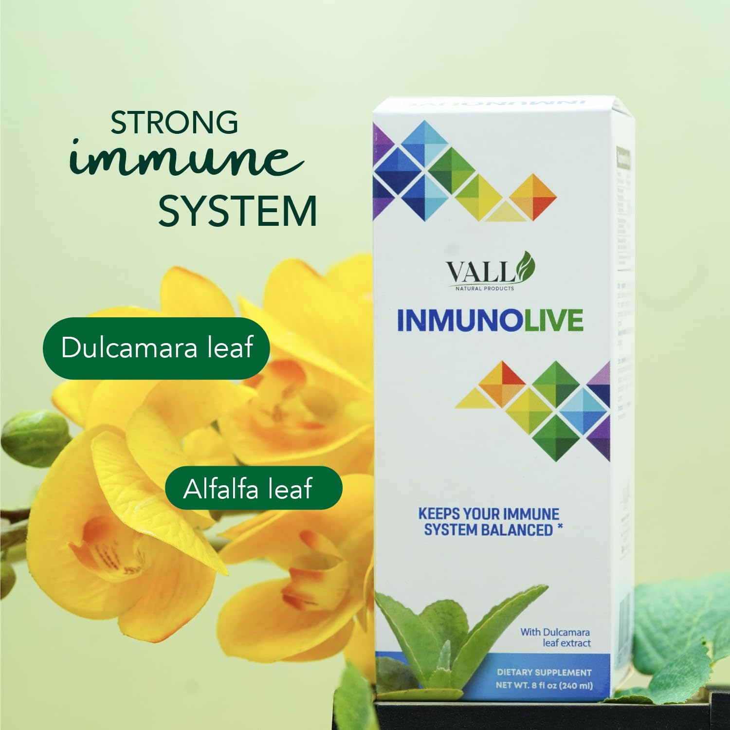 Vall Natural Products Vall-Inmunolive Alfalfa and Dulcamara Oral Solution 8 fl oz - Immune Support Formula