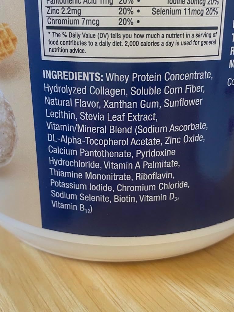 Vanilla All-In-One Protein Powder with Whey, Collagen, High Fiber, Vitamins - 1.25lb, Non-GMO, Gluten-Free