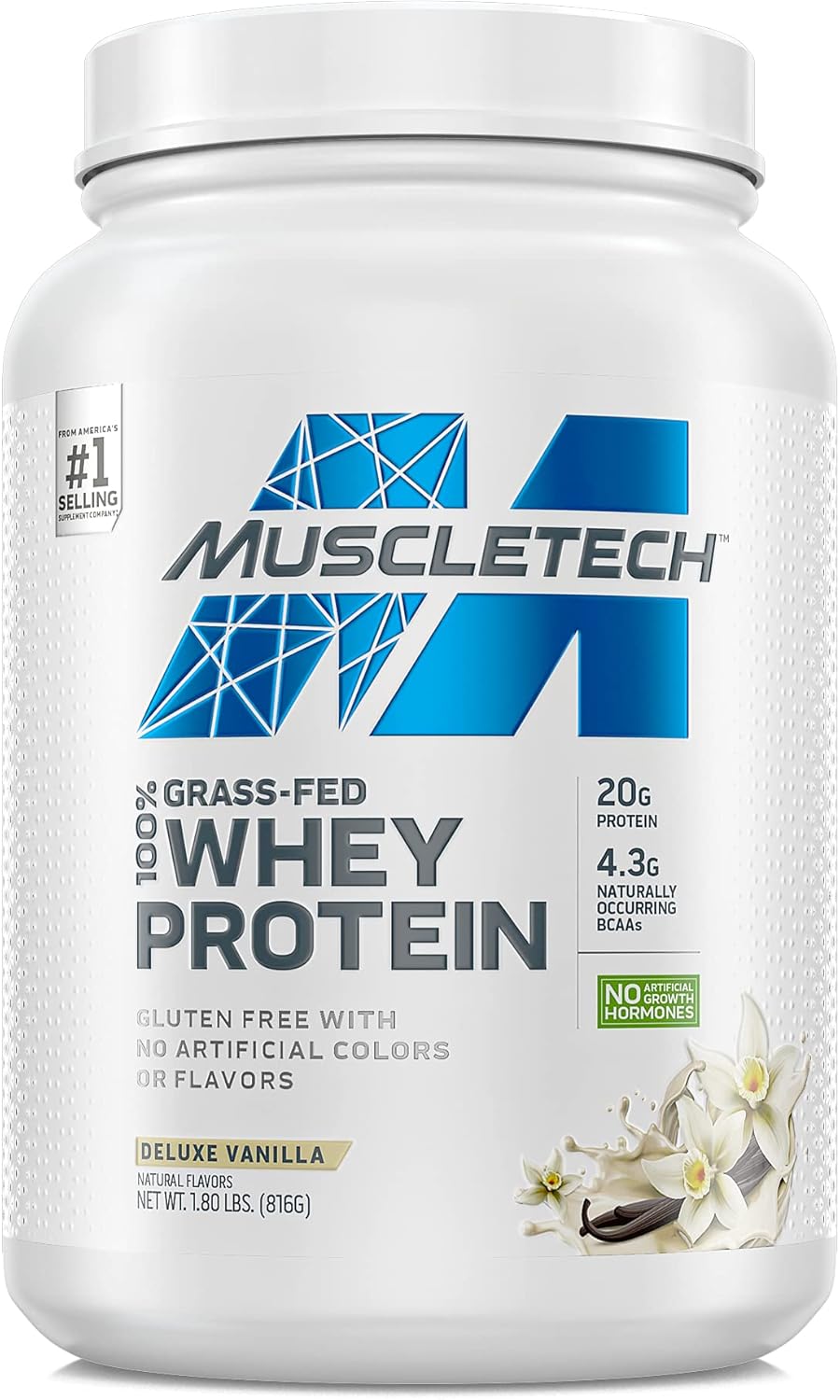 Vanilla Cream Whey Protein Bundle: Six Star Elite & MuscleTech 1.8lbs Grass Fed Powder