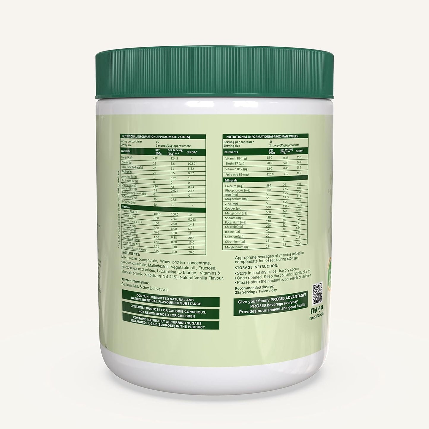 Vanilla Flavoured Protein Drink for Kidney Health - Pro360 Nephro HP, 400 Gm, Sugar-Free Dietary Supplement