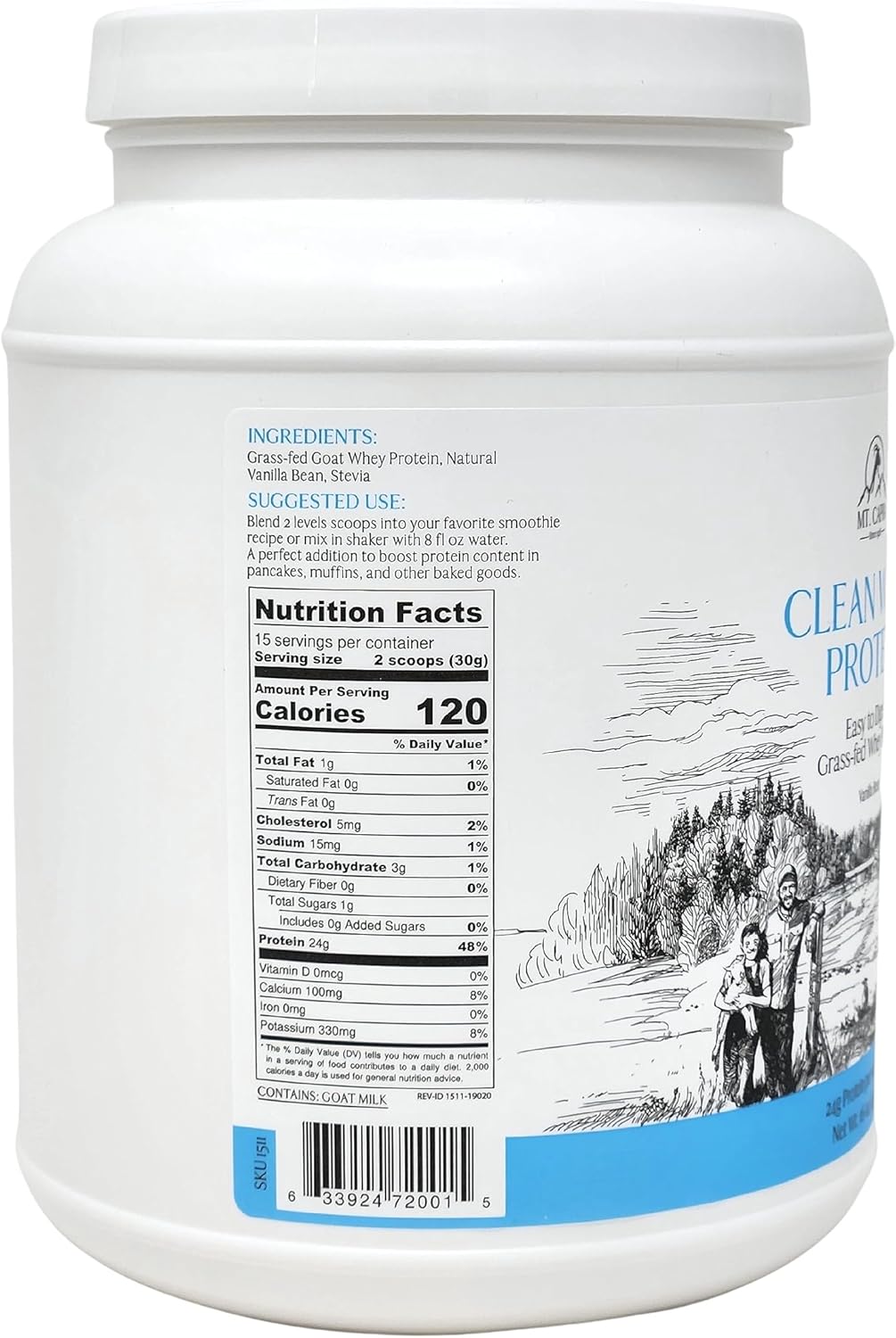 Vanilla Goat Whey Protein with Collagen and Clean Minerals for Hot Cocoa Lovers - Mt. Capra