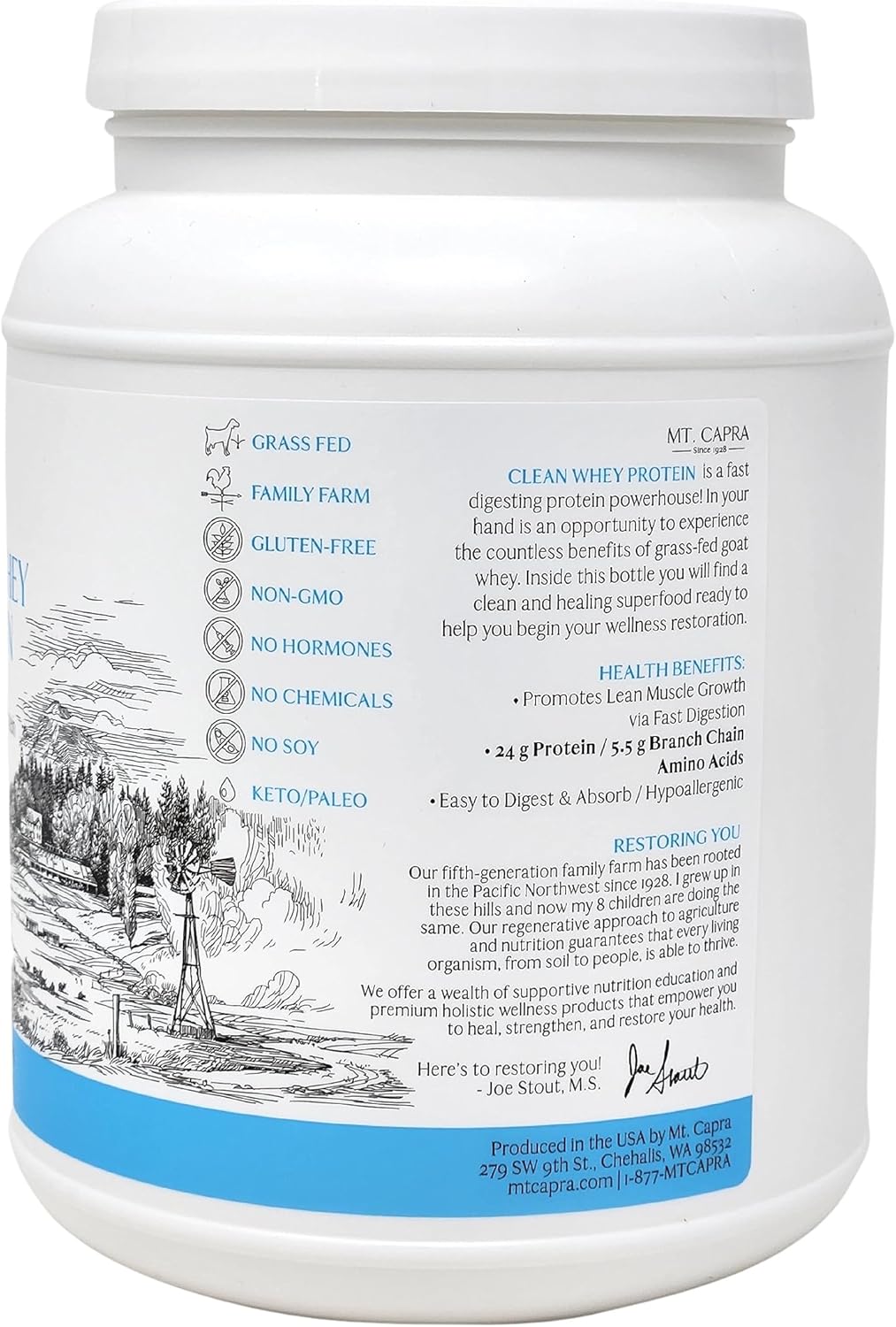 Vanilla Goat Whey Protein with Collagen and Clean Minerals for Hot Cocoa Lovers - Mt. Capra