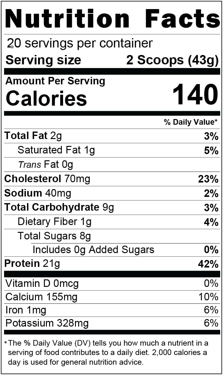 Vanilla Grass-Fed Whey Protein Powder with Dates Sweetener, 3 Ingredients, 20 Servings from New Zealand Cows Grazing 350+ Days/year