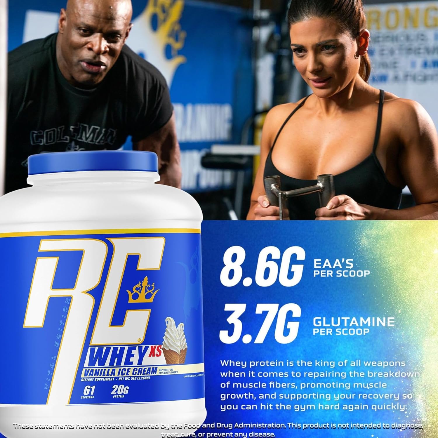 Vanilla Ice Cream Ronnie Coleman Signature Series Whey-XS 2270g Protein Powder