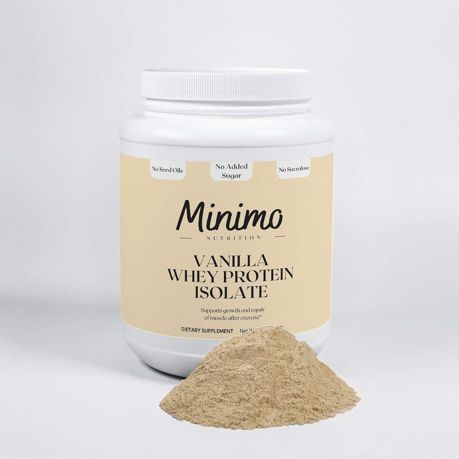Vanilla Whey Isolate Protein Powder - 3 Ingredients, No Seed Oils, No Added Sugar - 1.61 lbs