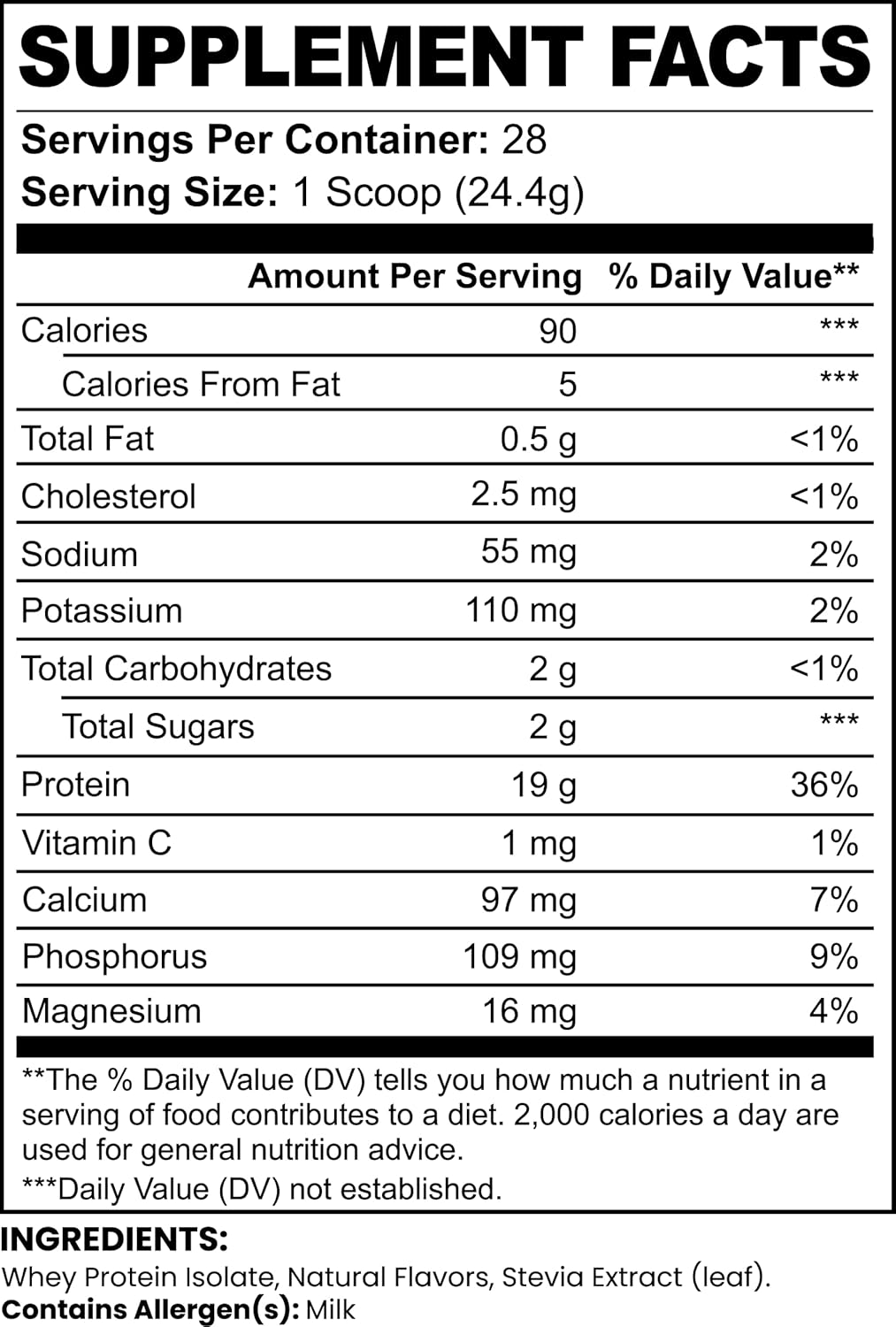 Vanilla Whey Isolate Protein Powder - 3 Ingredients, No Seed Oils, No Added Sugar - 1.61 lbs