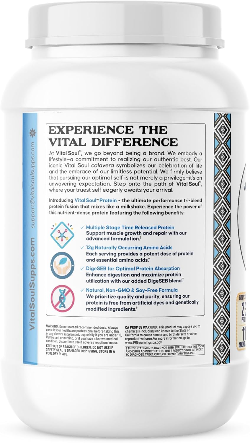 Vanilla Whey Protein Powder with 23g Casein Protein - Ideal for Smoothies - 26 Servings