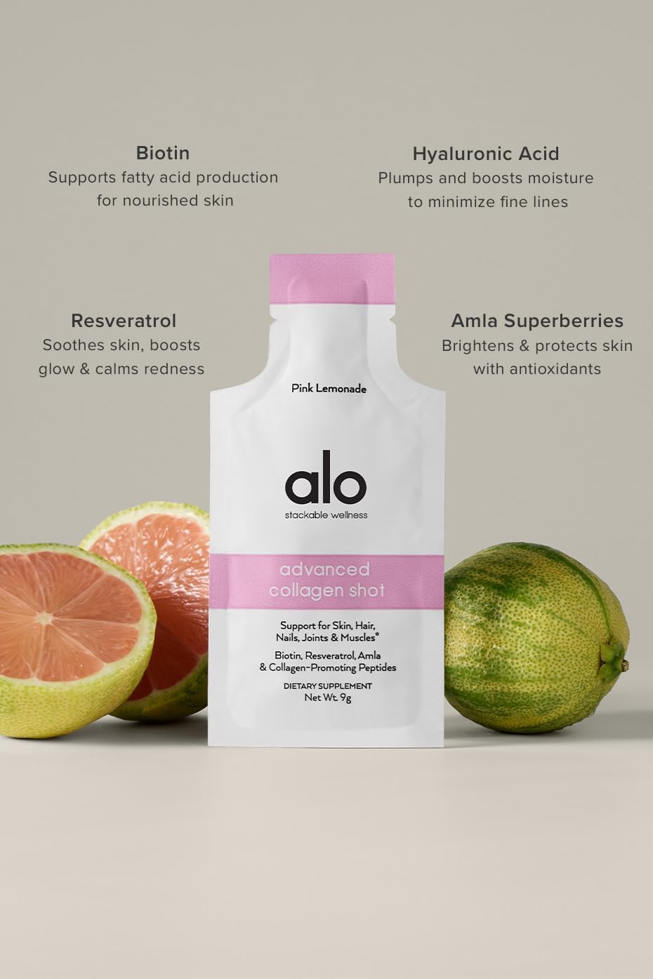 Vegan Collagen Shot with Amla & Antioxidants for Skin, Hair, Nails & Joints | Pink Lemonade Flavor, 30 Pack