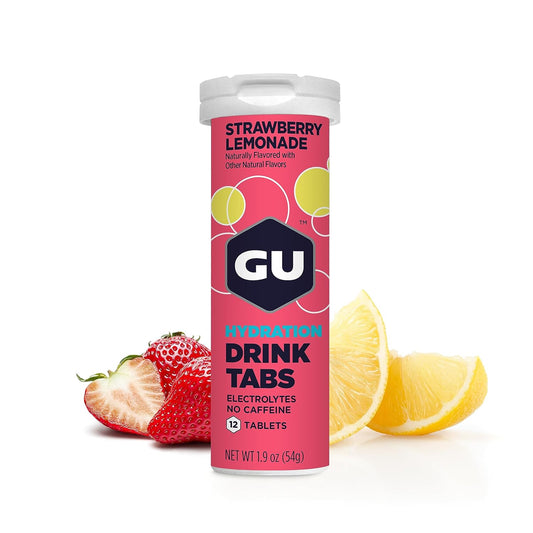 Vegan Gluten-Free Electrolyte Hydration Drink Tablets for Endurance Sports - Strawberry Lemonade, 8-Count (96 Servings)