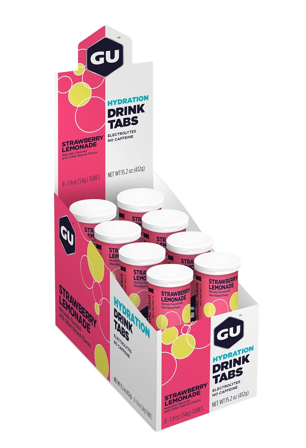Vegan Gluten-Free Electrolyte Hydration Drink Tablets for Endurance Sports - Strawberry Lemonade, 8-Count (96 Servings)