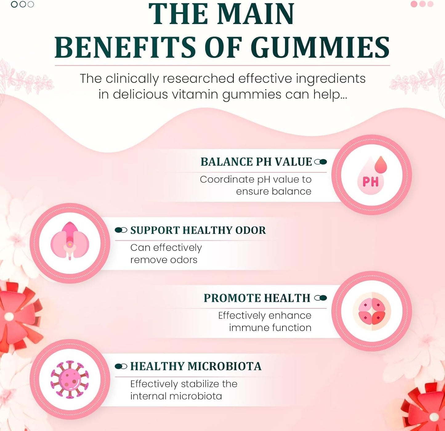 Vegan Gluten-Free Premium Feminine Balance Gummies with Hawaiian Pineapple Flavor for Immune Support - Halal Edible Healthcare