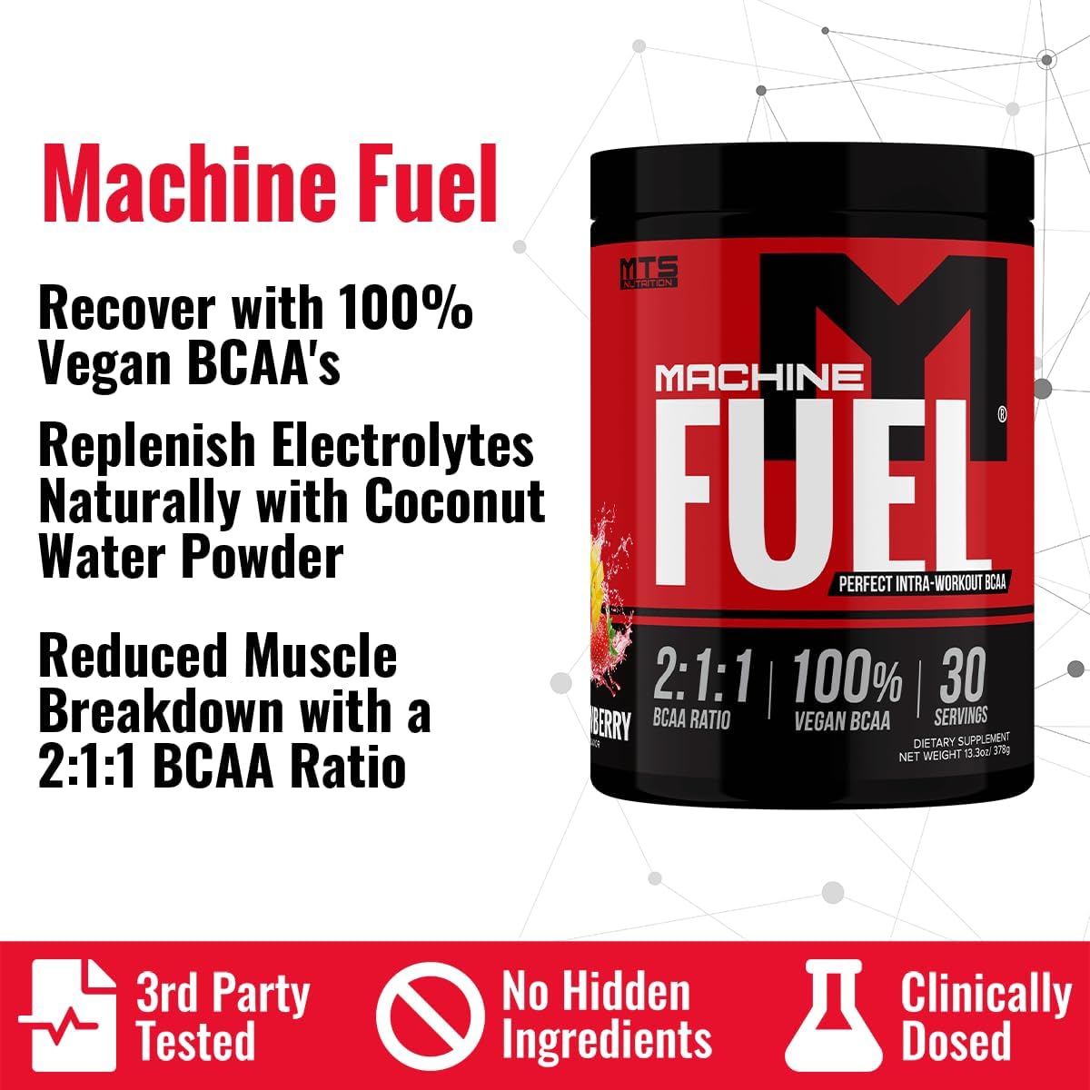 Vegan Hydration Supplement - Circus Juice Flavor - MTS Nutrition Machine Fuel - 30 Servings to Recover, Replenish, and Refuel