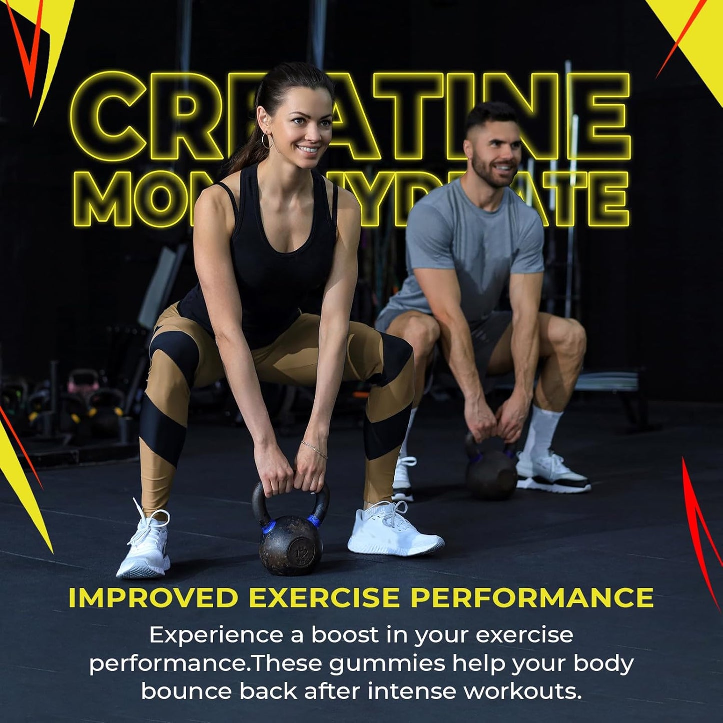 Vegan Lemon Flavored Creatine Monohydrate Gummies - 5g per Serving - 120 Count for Men & Women by Ceres Nature