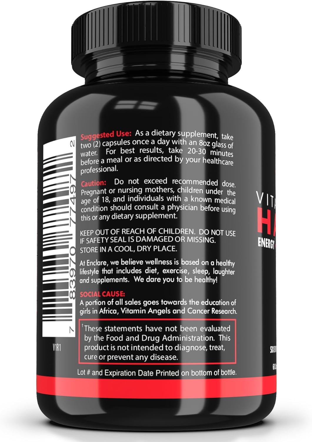 Vegan Max Strength Vitamin B12 & B Complex Supplement for Energy, Brain & Heart Health with Vitamin C - Enclure Nutrition